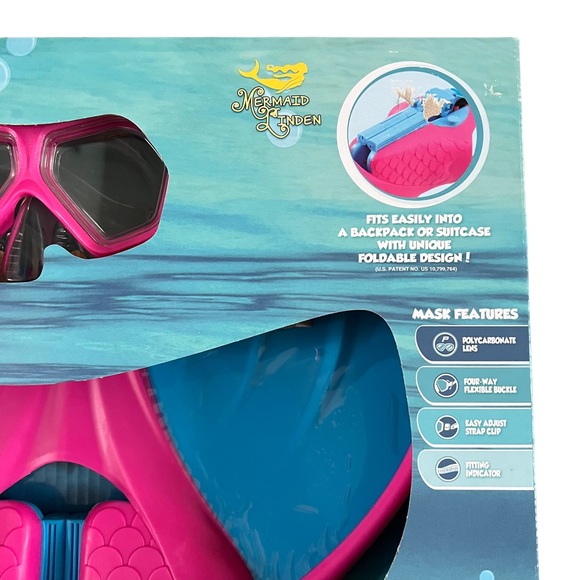 NIB Kid’s Mermaid Monofin with Mask Set - Picture 4 of 10